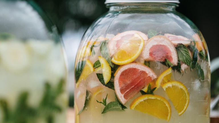 jar with a fruit infusion