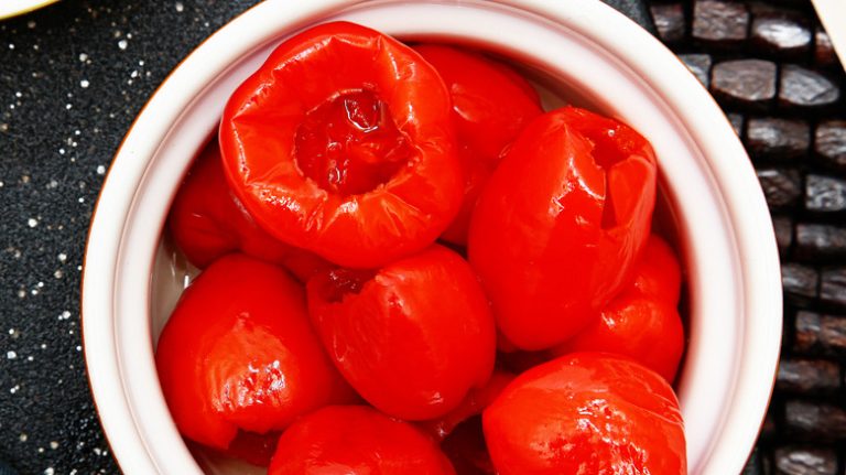 peppadews in a white bowl