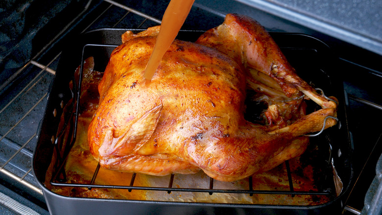 basting a turkey