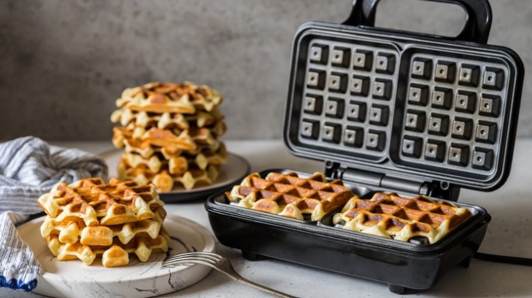 Waffles in a waffle iron