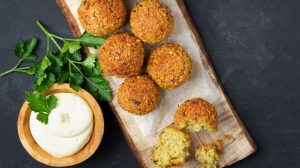 fried falafel on plate