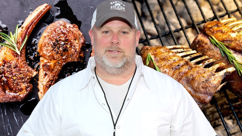 Pat Martin with grilled lamb