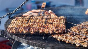 Cooking chicken in grill basket