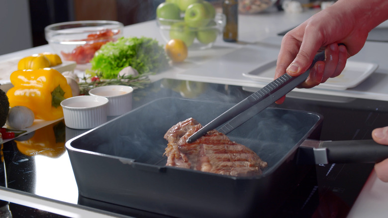 indoor grilling steak