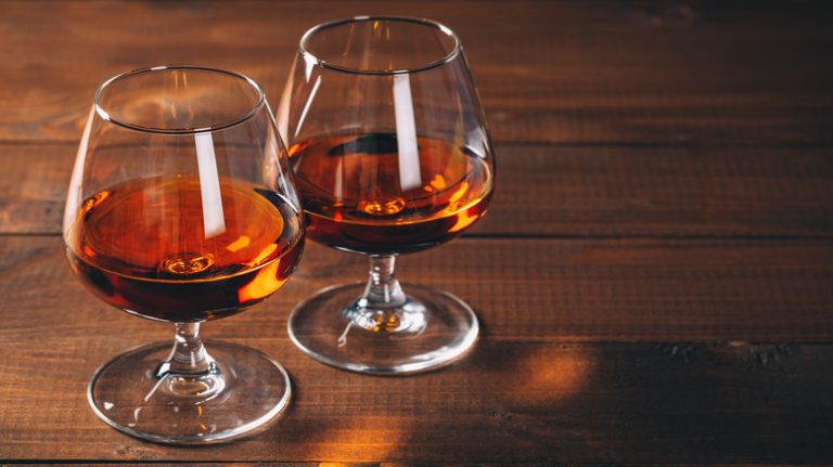 glasses of cognac