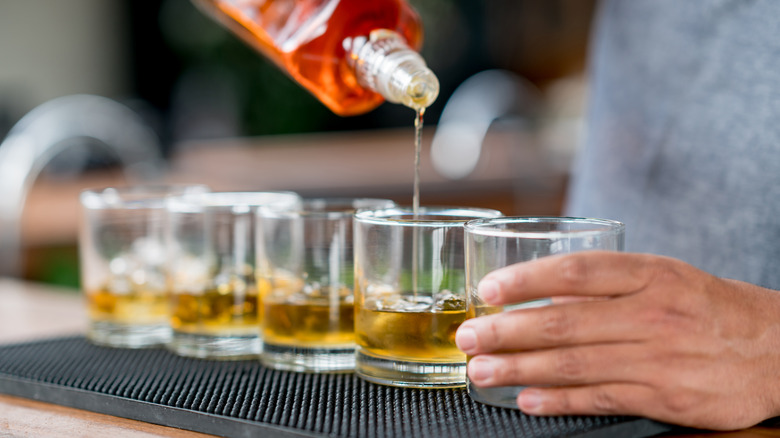 Rum served straight in glass